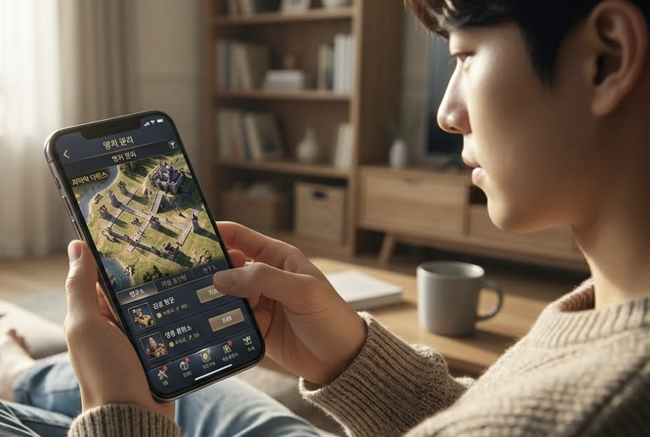 촤라락 디펜스 모바일 플레이 영지 운영 모습