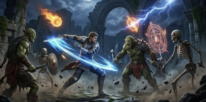 DX 각성자들 전투 장면 캐릭터 성장 효과