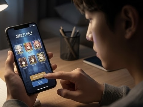 DX 각성자들 티어표 리세마라 확인하는 모습