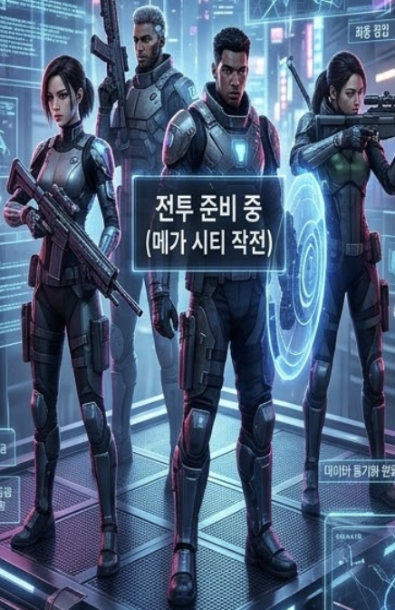 DX 각성자들 게임 전투 장면과 캐릭터 구성 예시