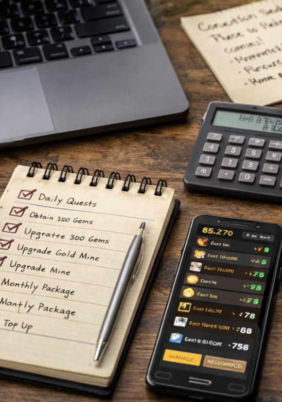 일곱개의 대죄 오리진 공략에서 무과금 소과금 자원 운영을 정리하는 실사 이미지