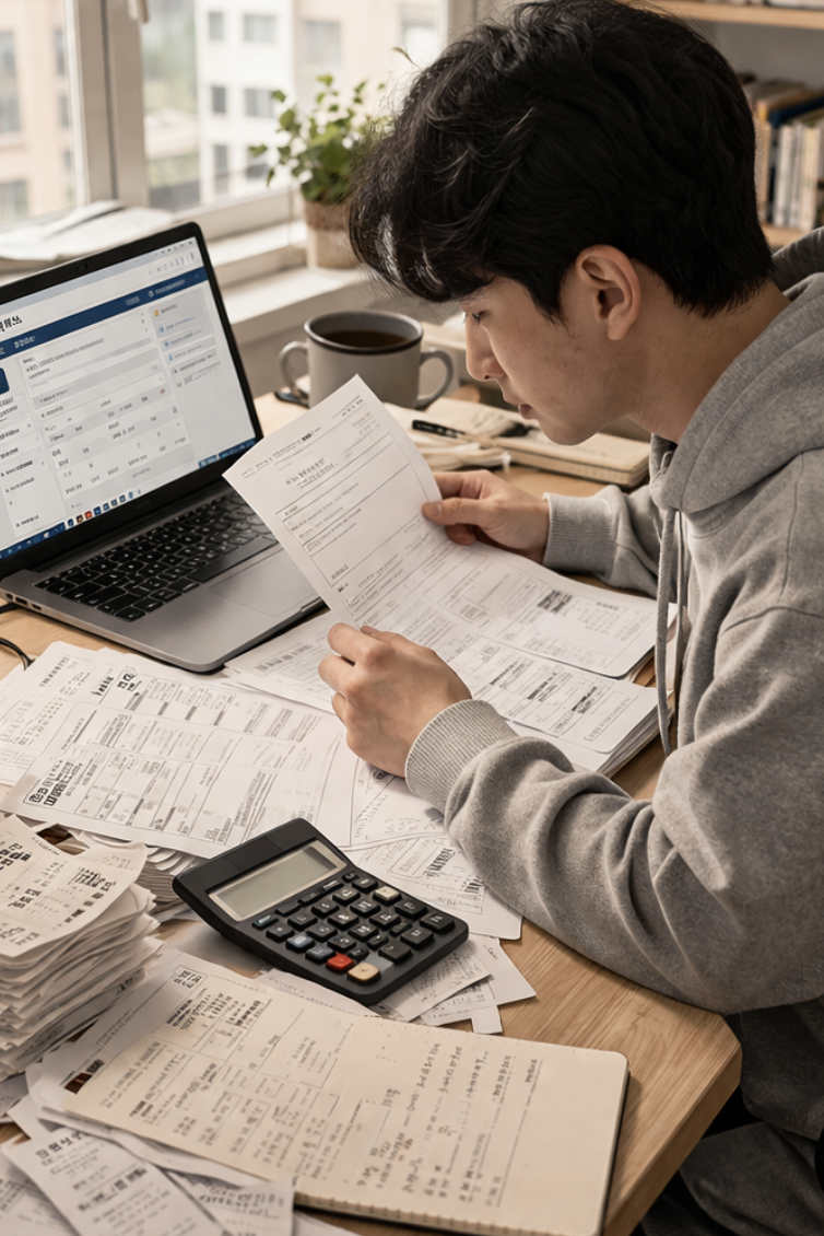 종합소득세 환급 대상 확인을 위해 원천징수 내역과 영수증 정리