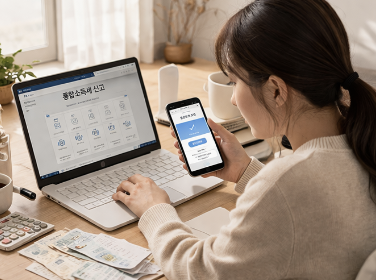 홈택스와 손택스로 종합소득세 환급 신청과 조회를 동시에 확인