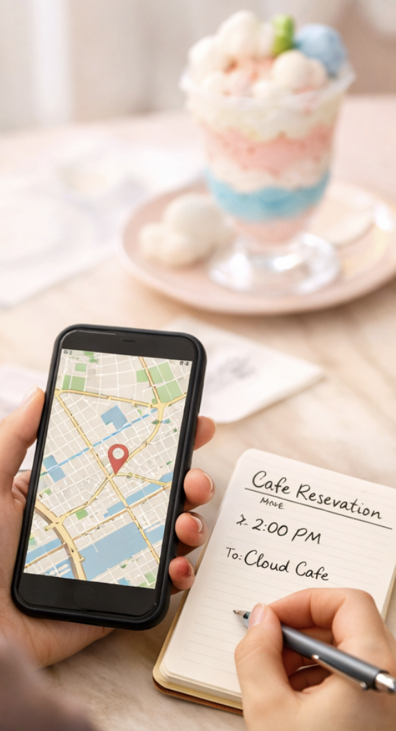 시나모롤 카페 한정 굿즈를 고르는 장면을 연상시키는 오사카 시나모롤 카페 굿즈 코너