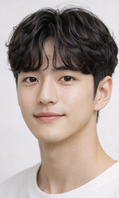 남자 시스루 쉐도우펌의 자연스러운 앞머리 비침과 볼륨 균형