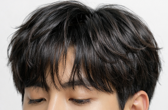 쉐도우 시스루펌 가격 판단 후 자연스러운 완성도를 보여주는 남성 헤어