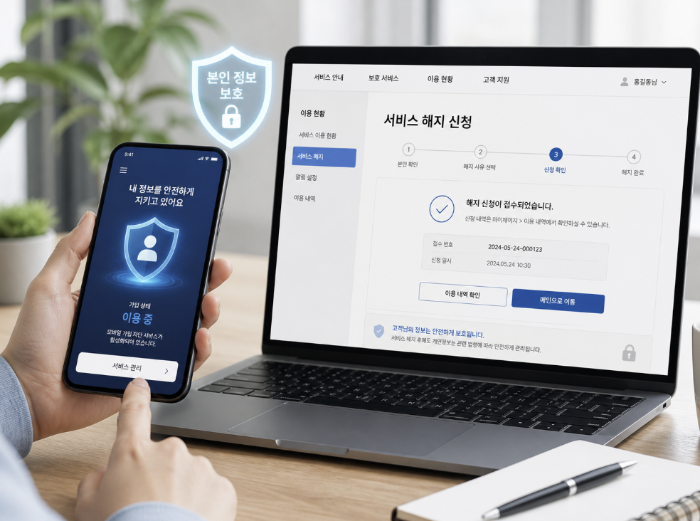 엠세이퍼 해지 전 해지와 일시 해제 차이 비교