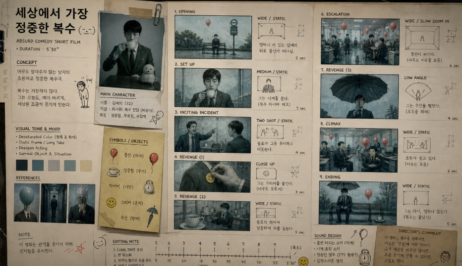 닛몰캐쉬 영상의 초현실적이고 서늘한 분위기를 담은 이미지
