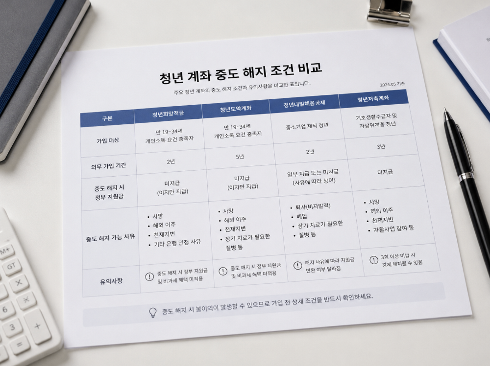 청년도약계좌 해지 오해와 사실을 비교하는 체크리스트