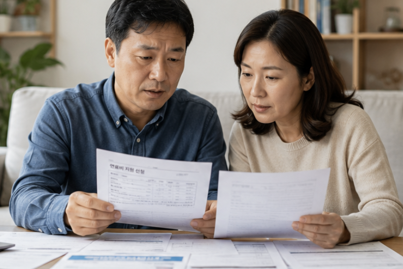 유가지원금 신청 서류와 자격 조건을 확인하는 자연스러운 장면