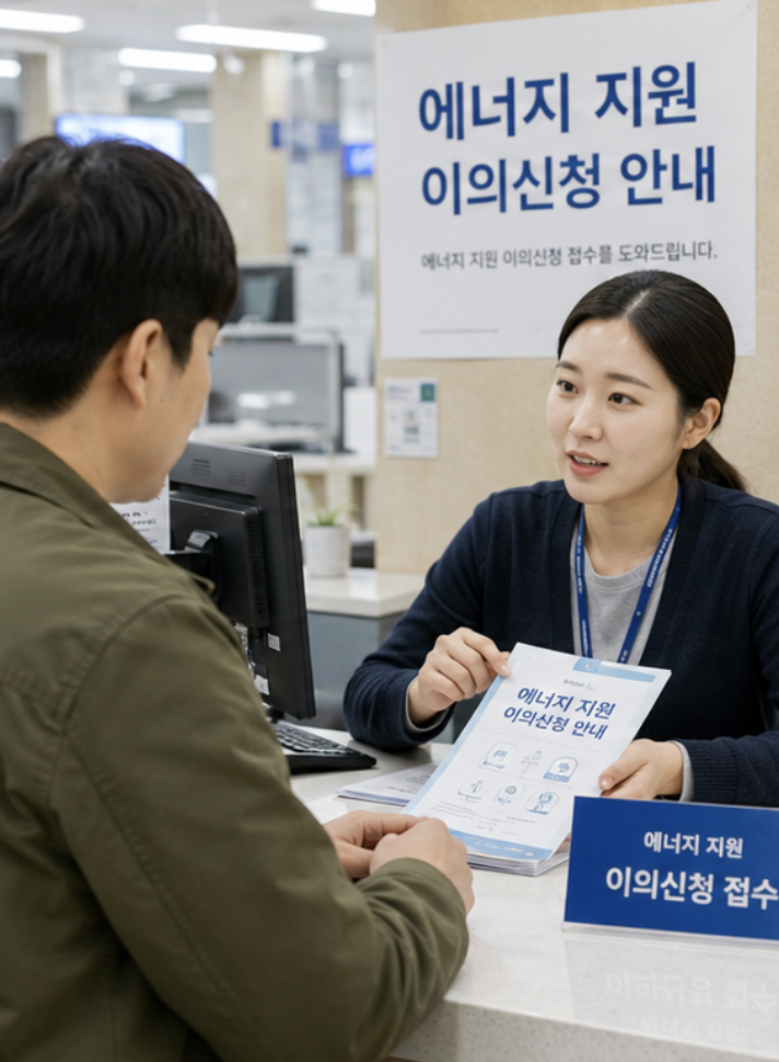 2차 고유가 지원금 이의 신청 가능성을 검토하며 재심사 서류를 확인하는 장면