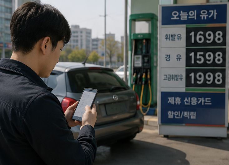 유가지원금 신청기준 확인을 위해 자동차등록증과 서류를 함께 살펴보는 모습