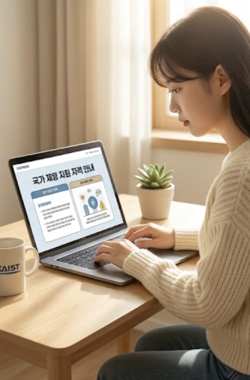 청년미래적금 가입조건 소득 기준을 홈택스 화면에서 확인하는 청년의 모습, 노트북 화면에 소득금액증명원이 열려 있음