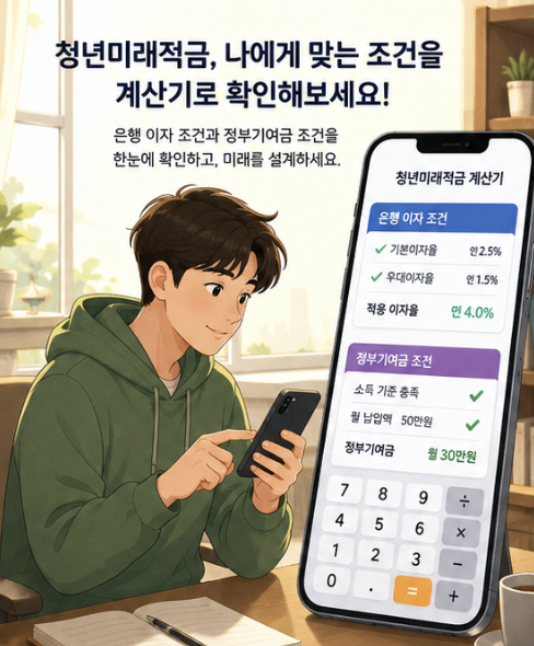 청년미래적금 은행 우대금리와 일반형·우대형 정부기여금 조건을 구분한 비교 이미지