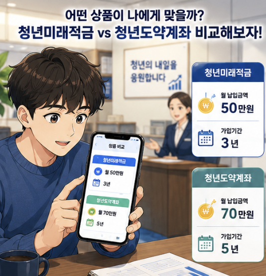 청년도약계좌에서 청년미래적금으로 전환할 때 신청, 승인, 계좌개설, 특별중도해지 순서를 보여주는 절차 안내 이미지