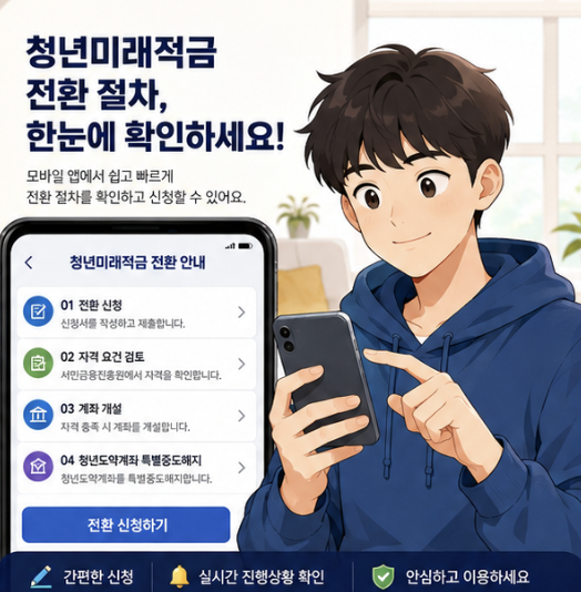 청년미래적금 계좌개설 뒤 청년도약계좌 특별중도해지를 거쳐 납입 가능 상태로 이어지는 과정을 보여주는 흐름 이미지