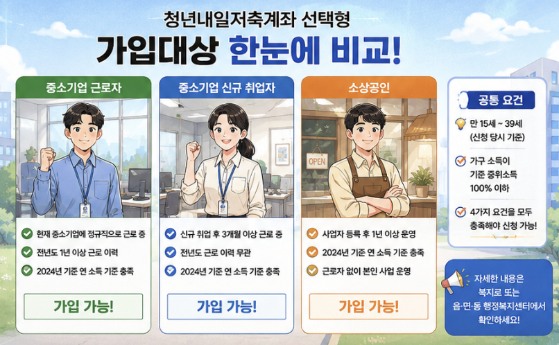 청년미래적금 2차 우대형의 신청 기준일, 전년도 최초 취업, 현재 중소기업 재직, 소득 기준연도를 시간순으로 보여주는 타임라인 이미지
